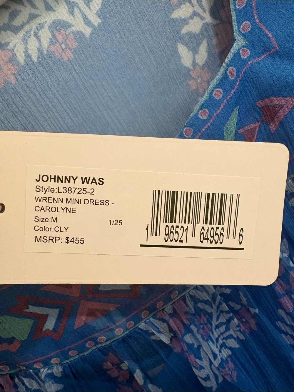 Johnny Was Jade “Wrenn” Mini Dress – Carolyne, Size M (NWT, flaw - Picture 5 of 8